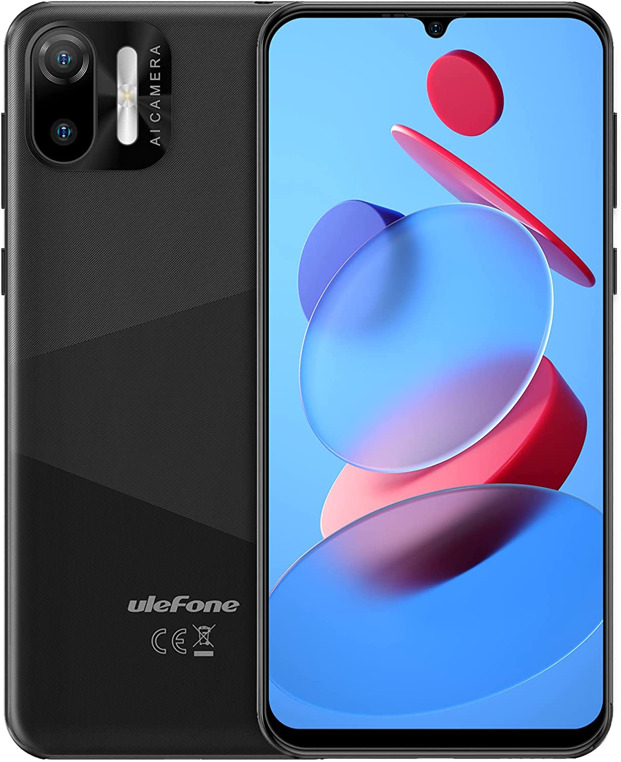 Ulefone Unlocked Cell Phones, Note 6 Android 11 Unlocked Smartphones, Ultra-Slim Lightweight, Triple Card Slots, 6.1" Waterdrop Full-Screen Dual SIM Phones, 3300mAh, Face Unlock, US Version - Black - Image 7
